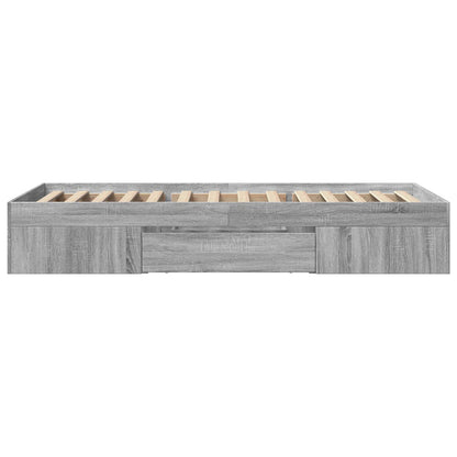 Bedframe met opslag Grijs Sonoma 80 x 200 cm Bewerkt hout