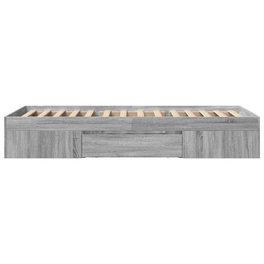Bedframe met opslag Grijs Sonoma 80 x 200 cm Bewerkt hout