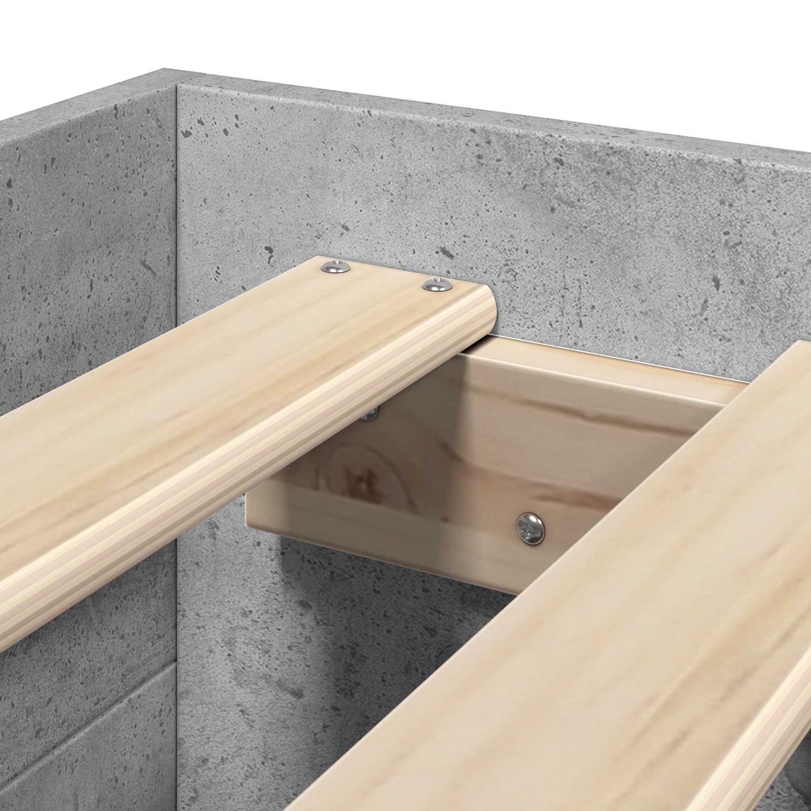 Bedframe met opslag Betongrijs 80 x 200 cm Bewerkt hout