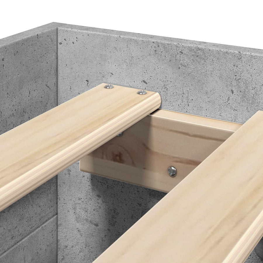 Bedframe met opslag Betongrijs 80 x 200 cm Bewerkt hout