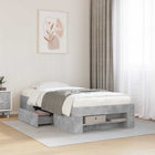 Bedframe met opslag Betongrijs 80 x 200 cm Bewerkt hout