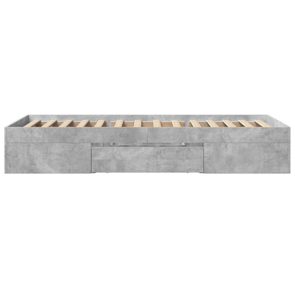 Bedframe met opslag Betongrijs 80 x 200 cm Bewerkt hout