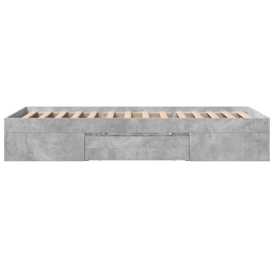 Bedframe met opslag Betongrijs 80 x 200 cm Bewerkt hout