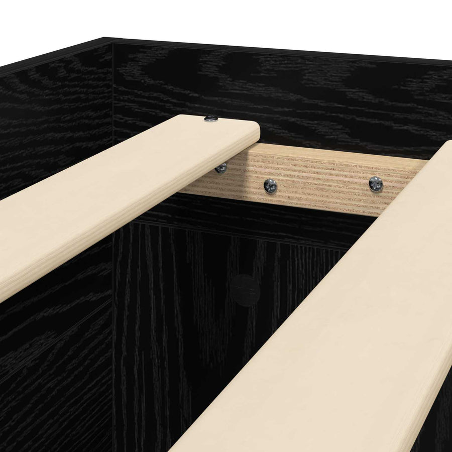 Bedframe met opslag Zwart eiken 80 x 200 cm Bewerkt hout