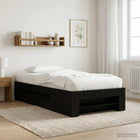 Bedframe met opslag Zwart eiken 80 x 200 cm Bewerkt hout