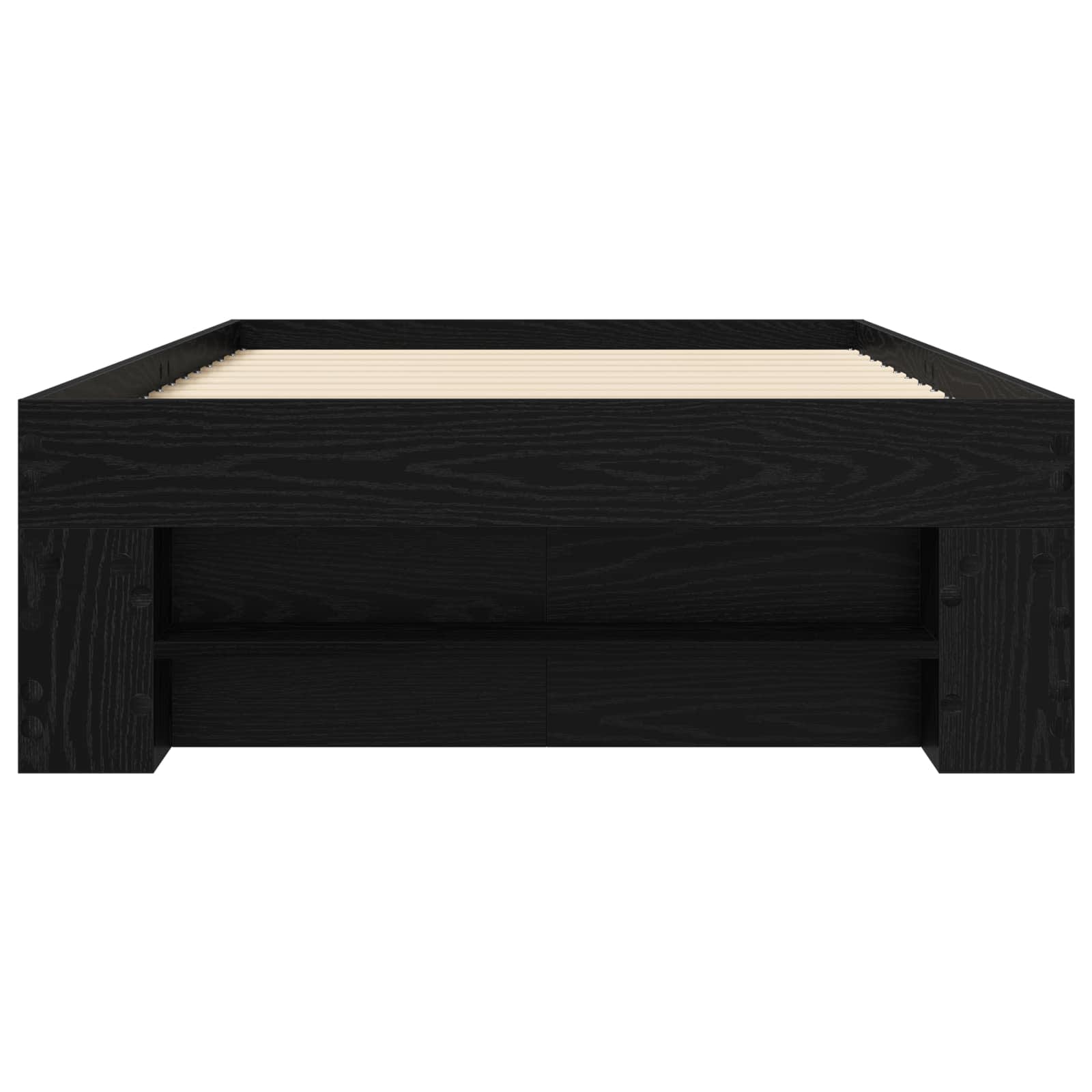 Bedframe met opslag Zwart eiken 80 x 200 cm Bewerkt hout