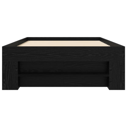 Bedframe met opslag Zwart eiken 80 x 200 cm Bewerkt hout