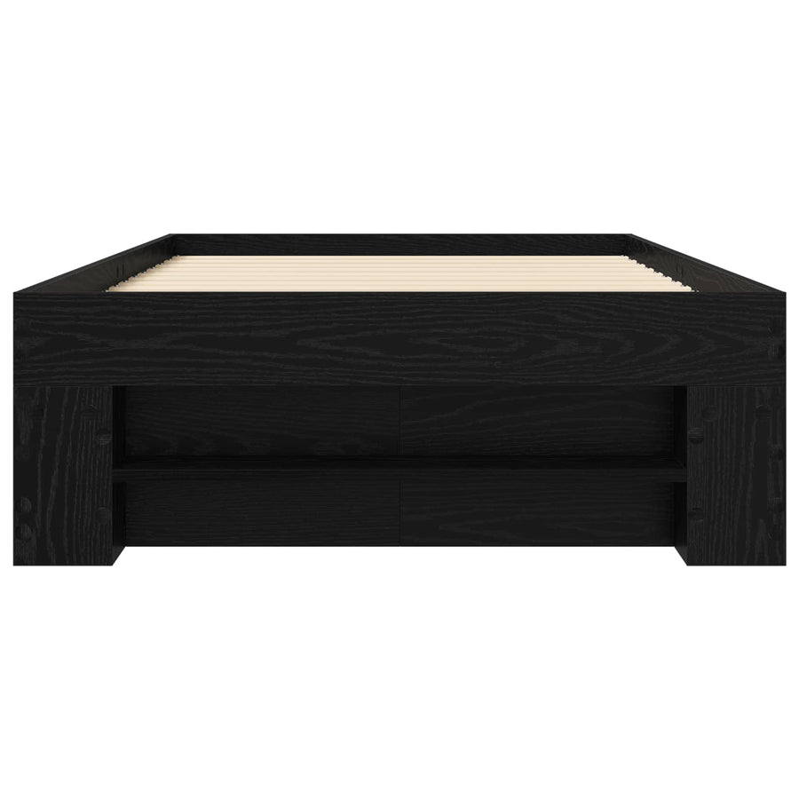 Bedframe met opslag Zwart eiken 80 x 200 cm Bewerkt hout