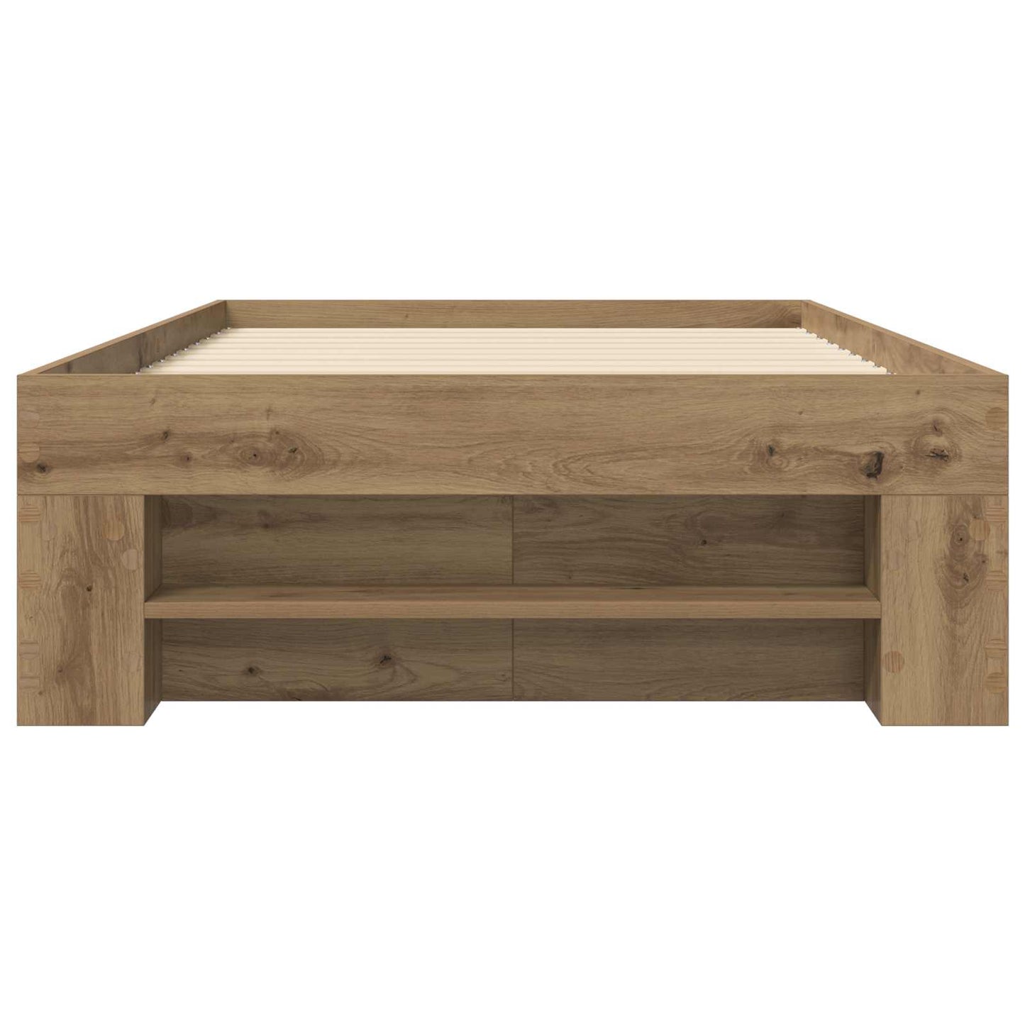 Bedframe met opslag Artisanaal eiken 80 x 200 cm Bewerkt hout