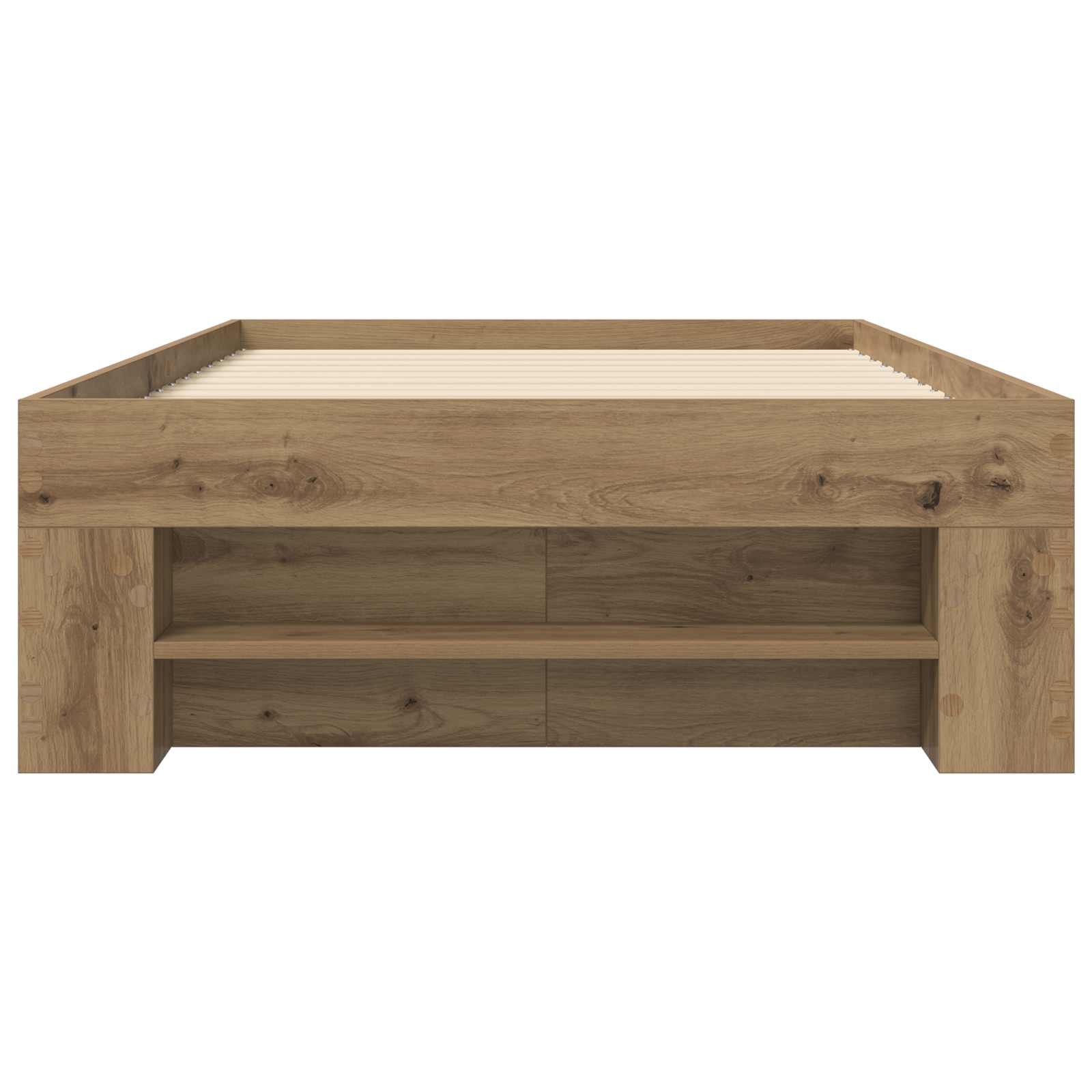 Bedframe met opslag Artisanaal eiken 80 x 200 cm Bewerkt hout