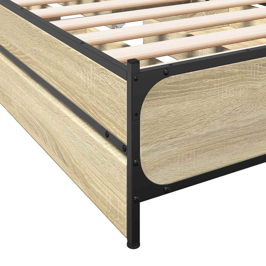Bedframe met Hoofdeinde Sonoma Eiken 80 x 200 cm Bewerkt hout