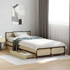 Bedframe met Hoofdeinde Sonoma Eiken 80 x 200 cm Bewerkt hout
