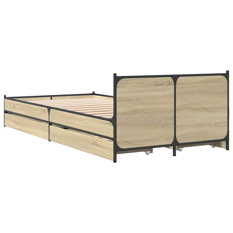 Bedframe met Hoofdeinde Sonoma Eiken 80 x 200 cm Bewerkt hout
