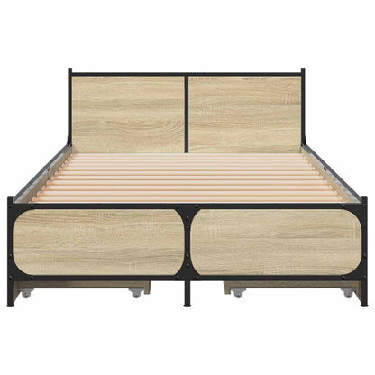 Bedframe met Hoofdeinde Sonoma Eiken 80 x 200 cm Bewerkt hout