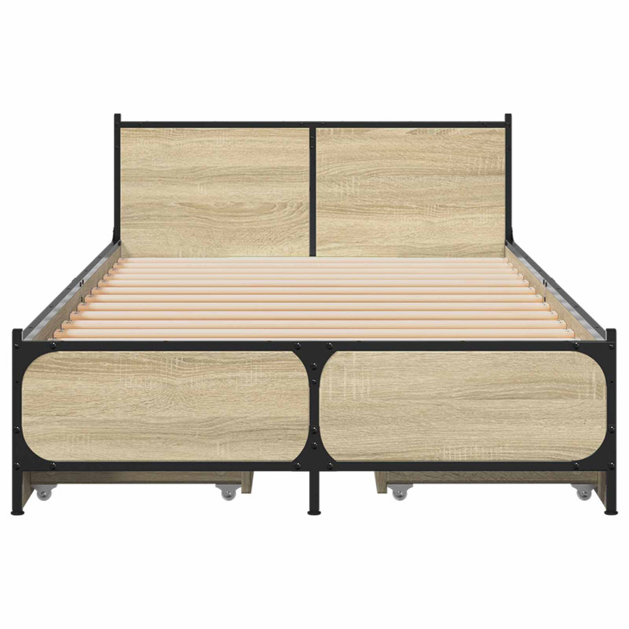 Bedframe met Hoofdeinde Sonoma Eiken 80 x 200 cm Bewerkt hout