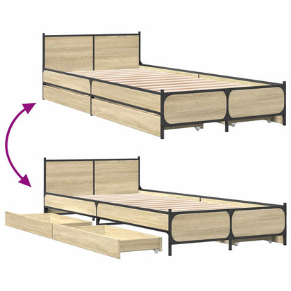 Bedframe met Hoofdeinde Sonoma Eiken 80 x 200 cm Bewerkt hout