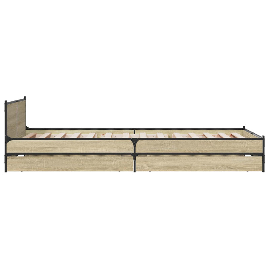 Bedframe met Hoofdeinde Sonoma Eiken 80 x 200 cm Bewerkt hout