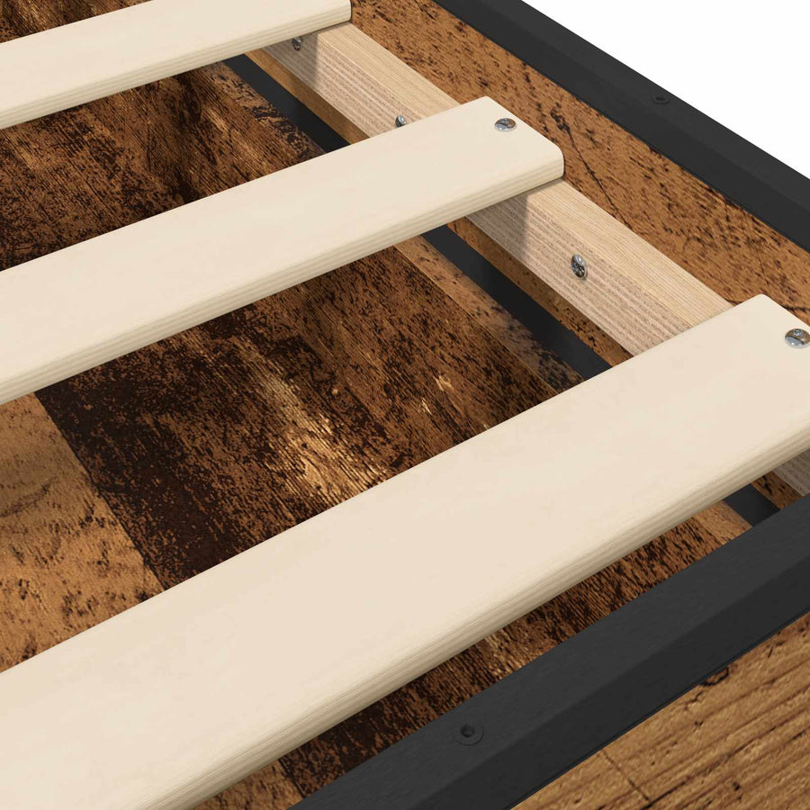 Bedframe met Hoofdeinde Oud hout 80 x 200 cm Bewerkt hout