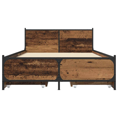 Bedframe met Hoofdeinde Oud hout 80 x 200 cm Bewerkt hout