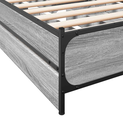 Bedframe met Hoofdeinde Grijs Sonoma 80 x 200 cm Bewerkt hout
