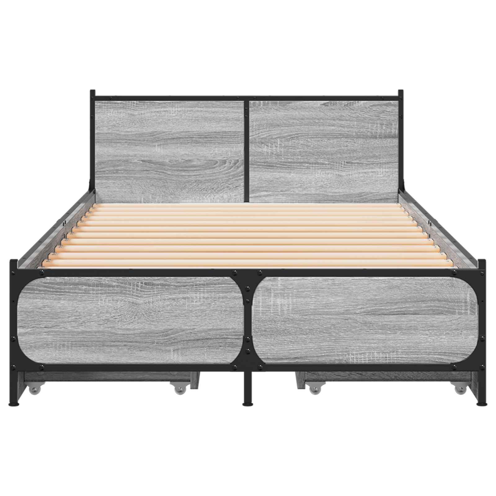 Bedframe met Hoofdeinde Grijs Sonoma 80 x 200 cm Bewerkt hout