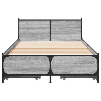 Bedframe met Hoofdeinde Grijs Sonoma 80 x 200 cm Bewerkt hout