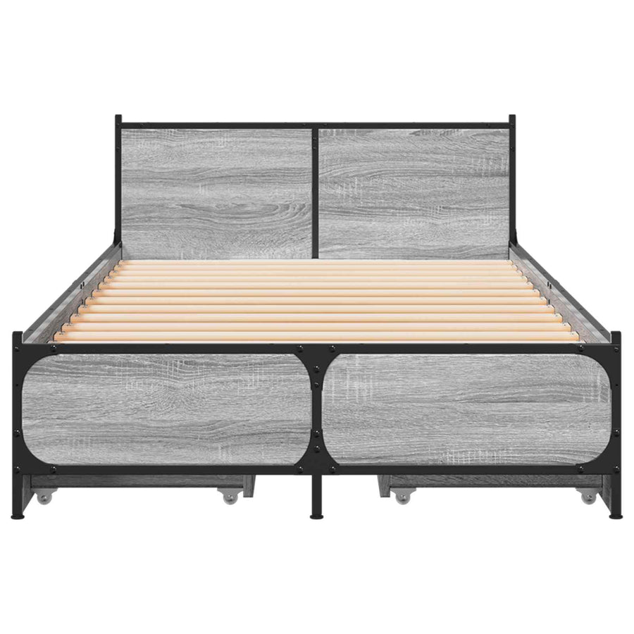 Bedframe met Hoofdeinde Grijs Sonoma 80 x 200 cm Bewerkt hout