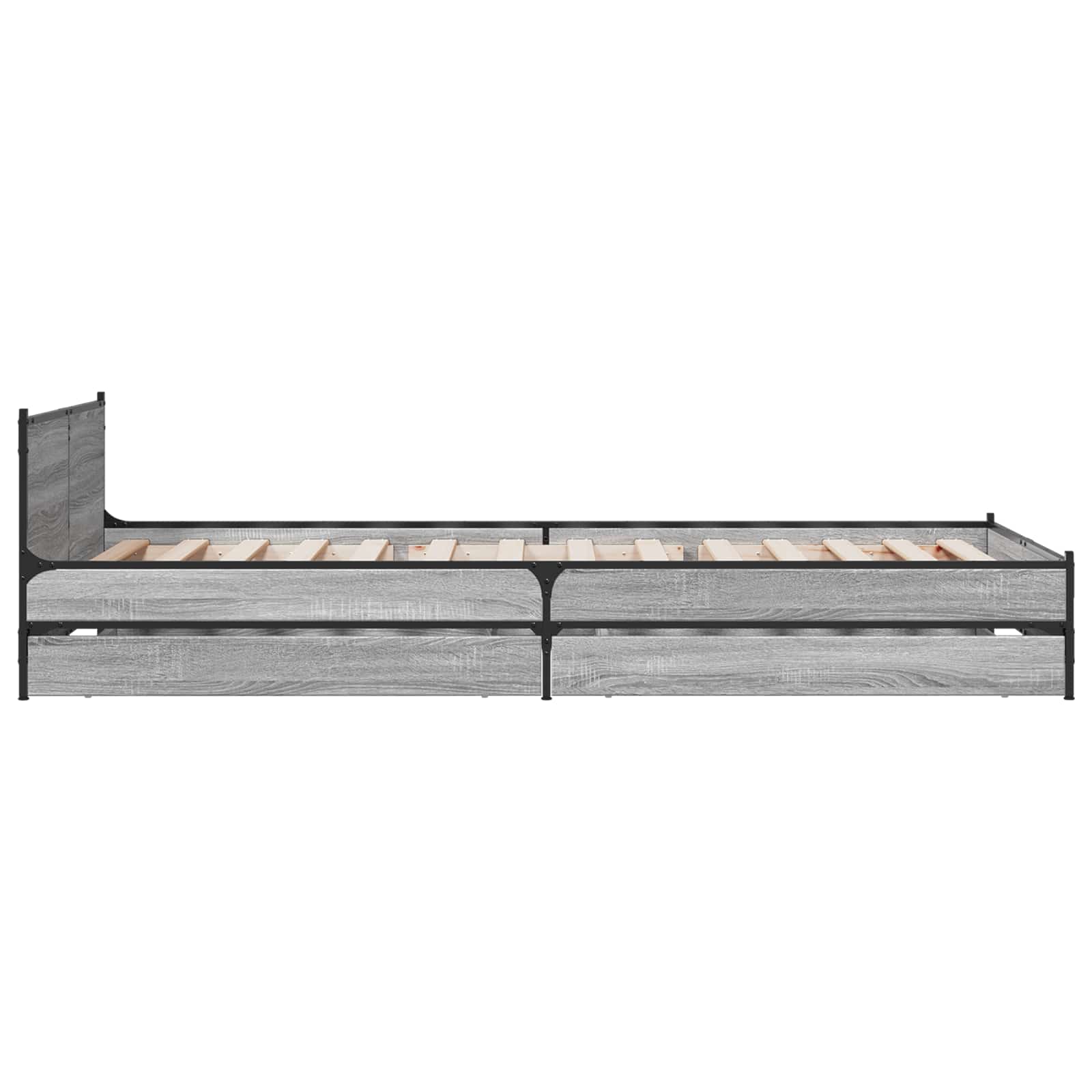 Bedframe met Hoofdeinde Grijs Sonoma 80 x 200 cm Bewerkt hout