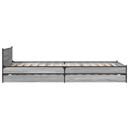 Bedframe met Hoofdeinde Grijs Sonoma 80 x 200 cm Bewerkt hout