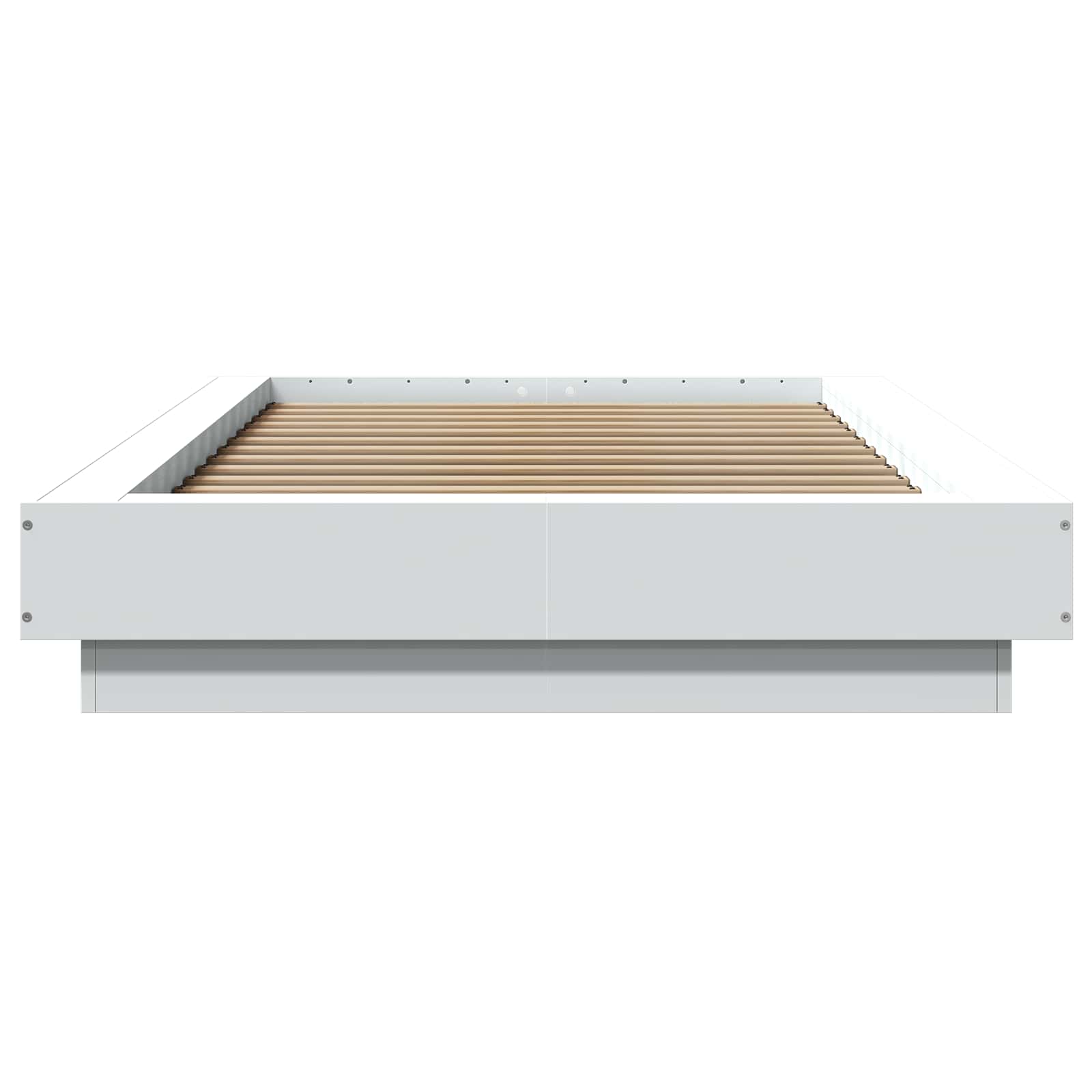 Vloerbedframe Wit 80 x 210 cm Bewerkt hout