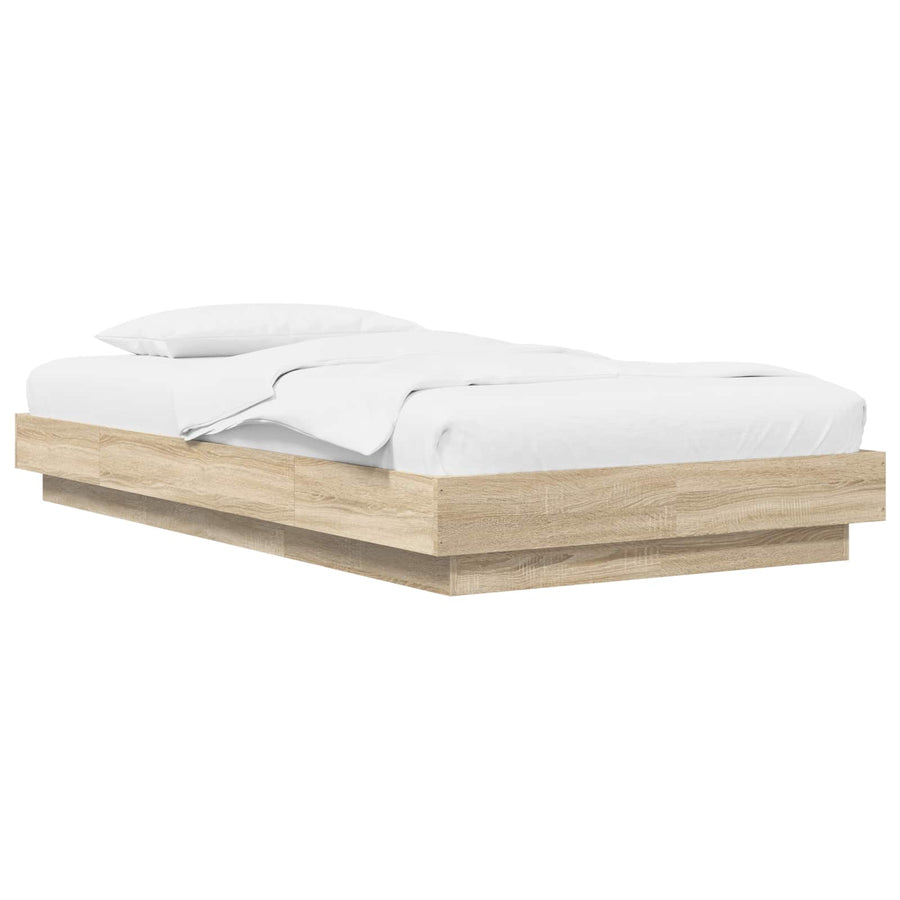 Vloerbedframe Sonoma Eiken 80 x 210 cm Bewerkt hout