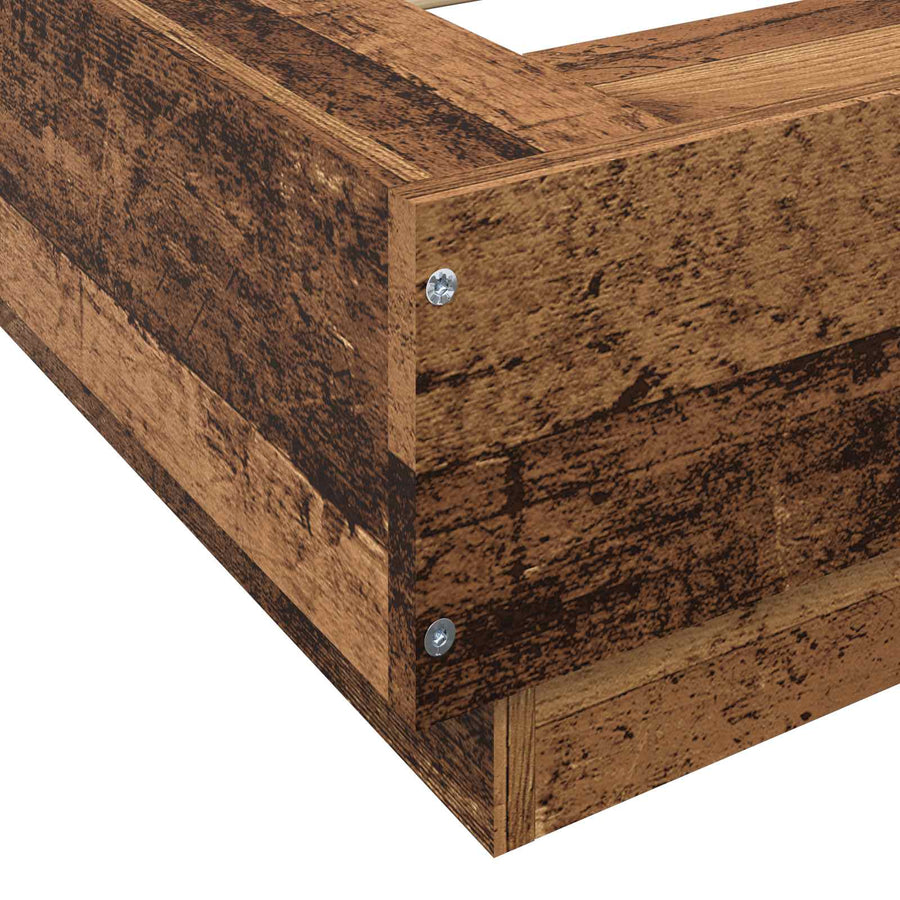 Vloerbedframe Oud hout 80 x 210 cm Bewerkt hout
