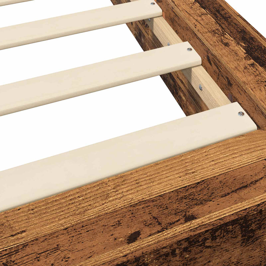 Vloerbedframe Oud hout 80 x 210 cm Bewerkt hout