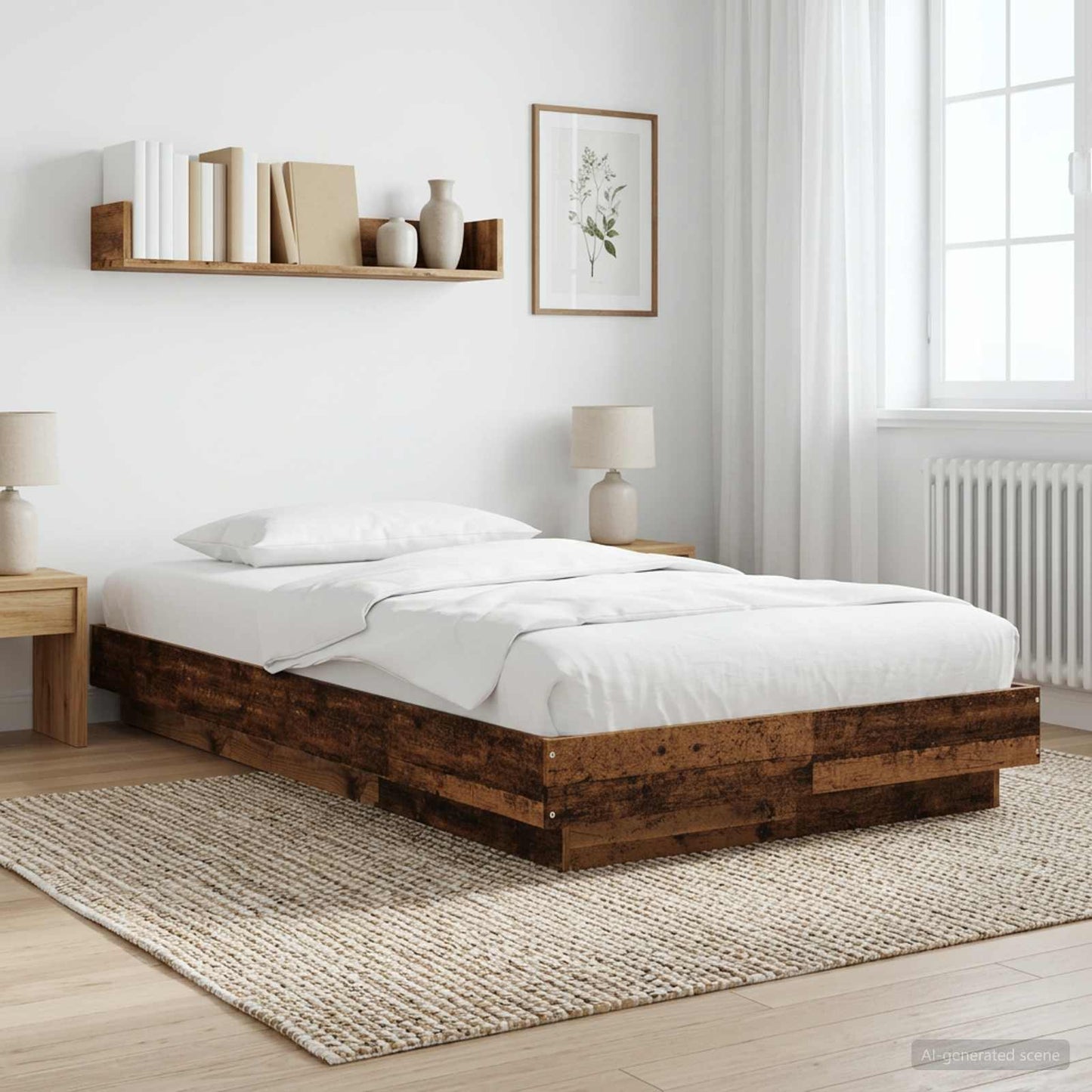 Vloerbedframe Oud hout 80 x 210 cm Bewerkt hout