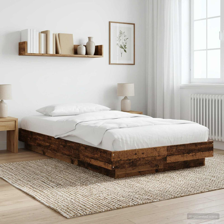 Vloerbedframe Oud hout 80 x 210 cm Bewerkt hout