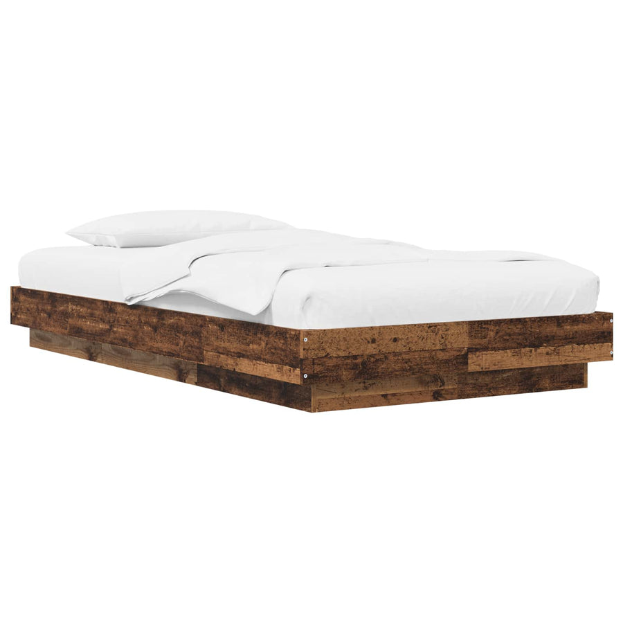 Vloerbedframe Oud hout 80 x 210 cm Bewerkt hout