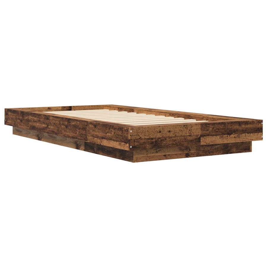 Vloerbedframe Oud hout 80 x 210 cm Bewerkt hout