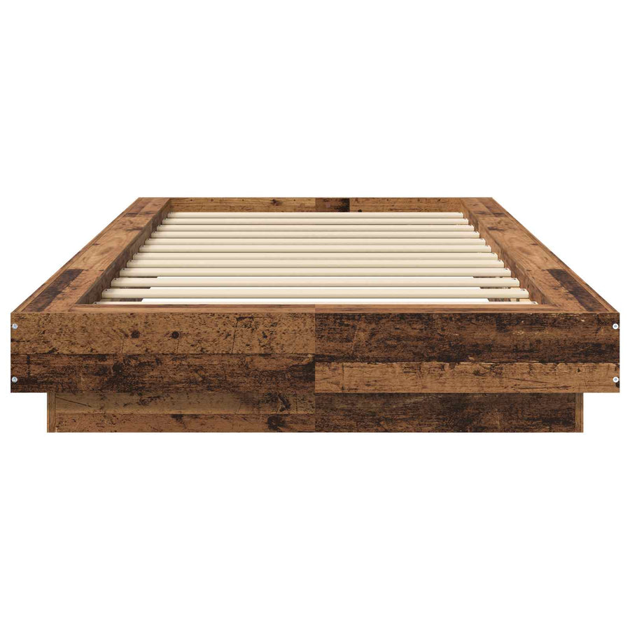 Vloerbedframe Oud hout 80 x 210 cm Bewerkt hout