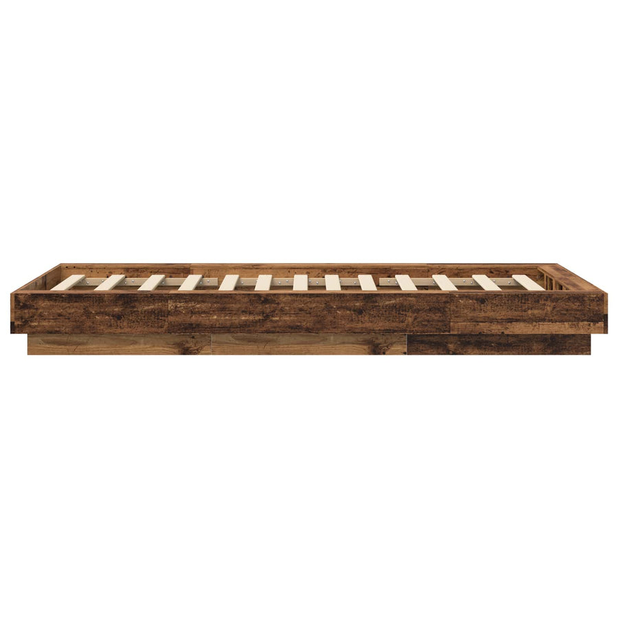 Vloerbedframe Oud hout 80 x 210 cm Bewerkt hout