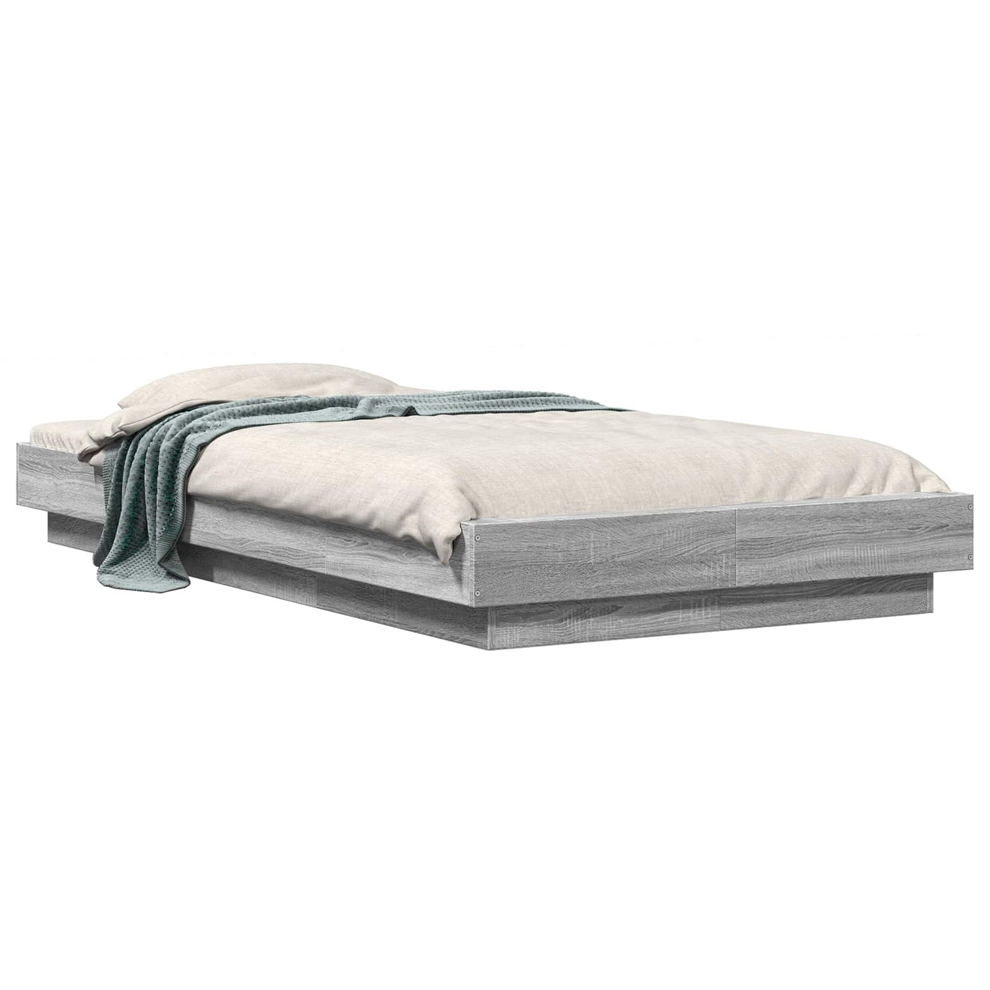 Vloerbedframe Grijs Sonoma 80 x 210 cm Bewerkt hout