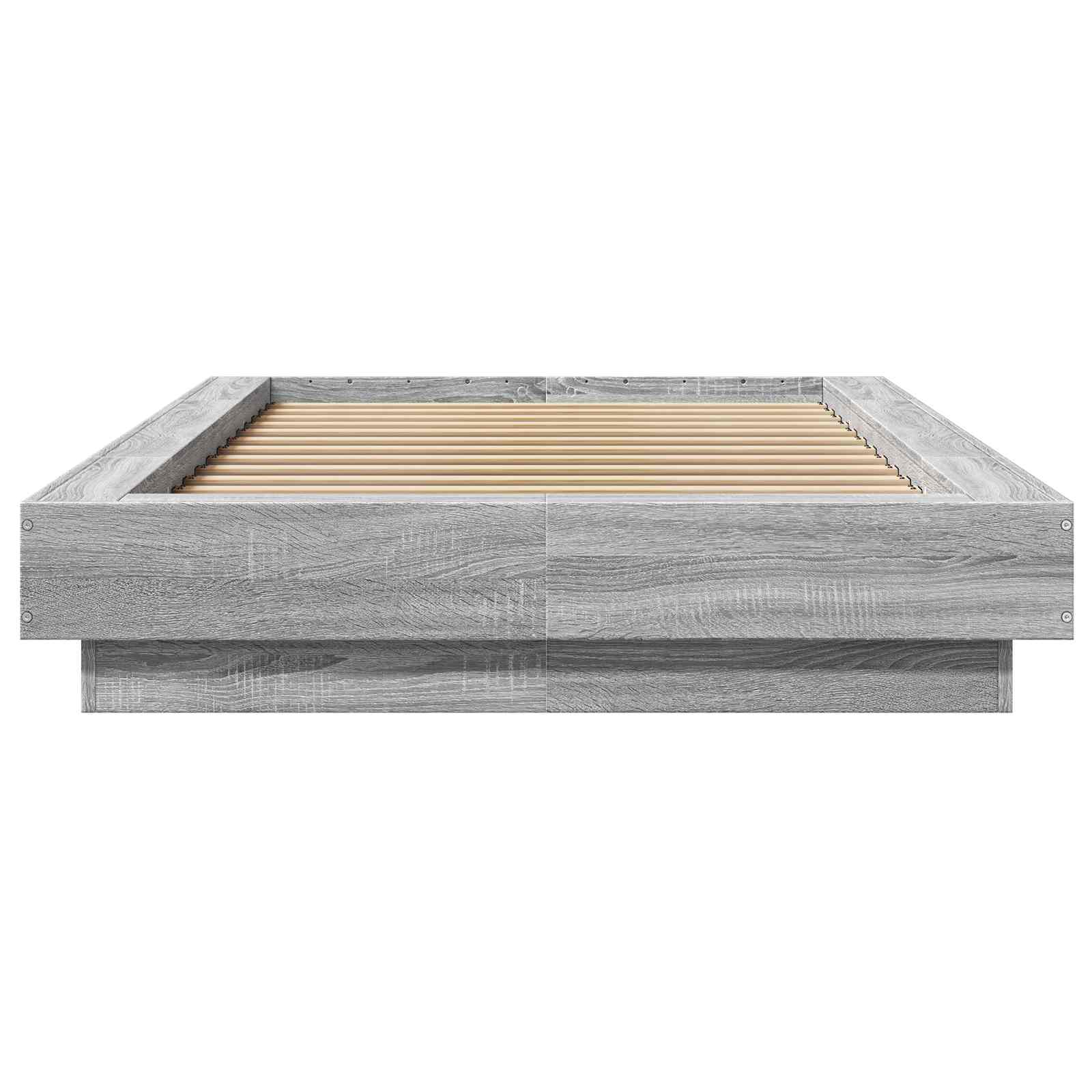 Vloerbedframe Grijs Sonoma 80 x 210 cm Bewerkt hout