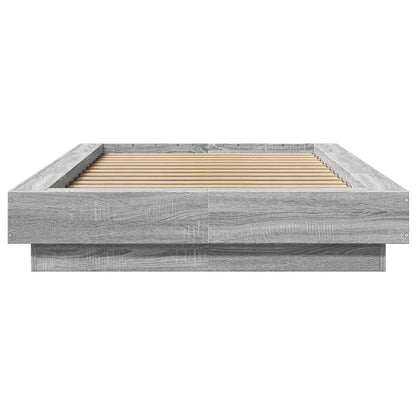 Vloerbedframe Grijs Sonoma 80 x 210 cm Bewerkt hout