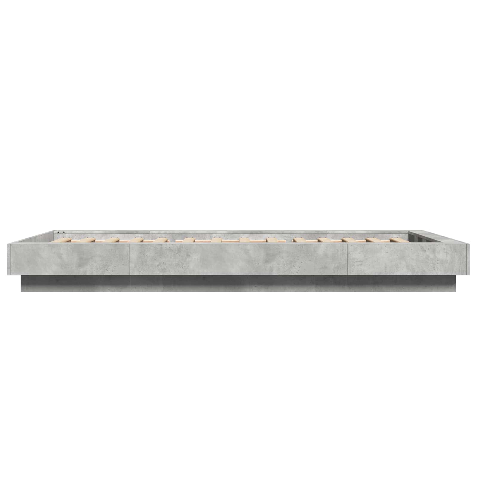 Vloerbedframe Betongrijs 80 x 210 cm Bewerkt hout