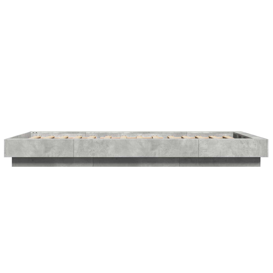 Vloerbedframe Betongrijs 80 x 210 cm Bewerkt hout