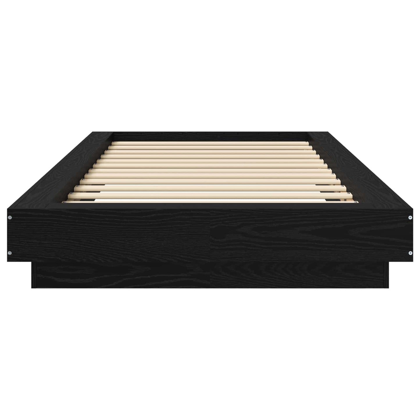 Vloerbedframe Zwart eiken 80 x 210 cm Bewerkt hout