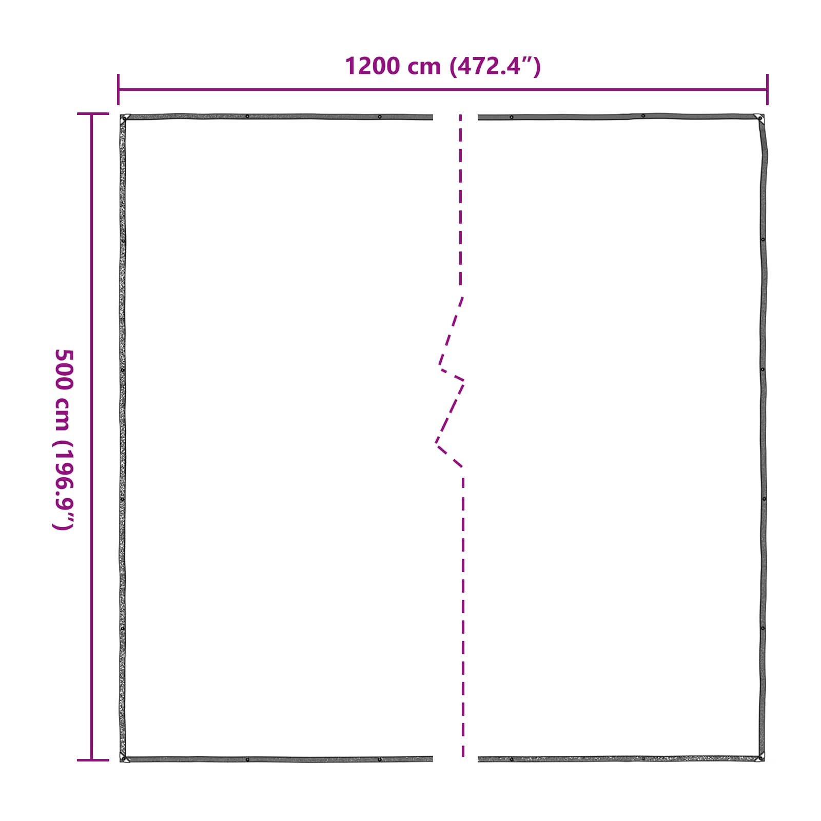 Zeil met Oogjes Doorzichtig 5 x 12 m Polyetheen
