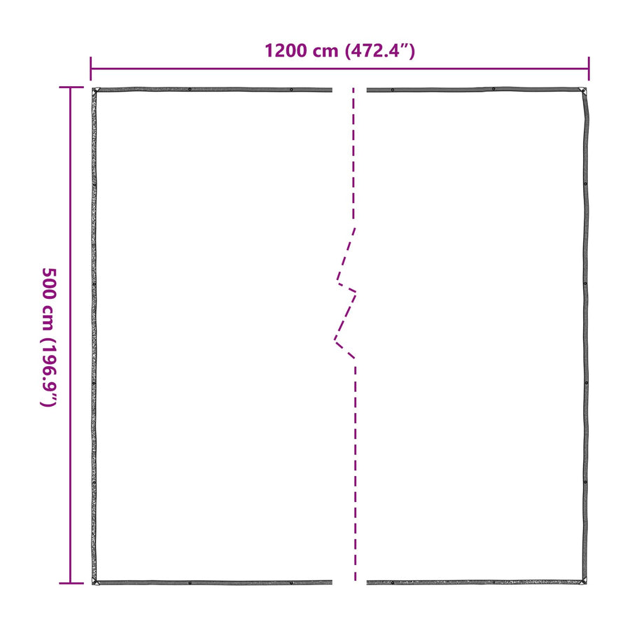 Zeil met Oogjes Doorzichtig 5 x 12 m Polyetheen