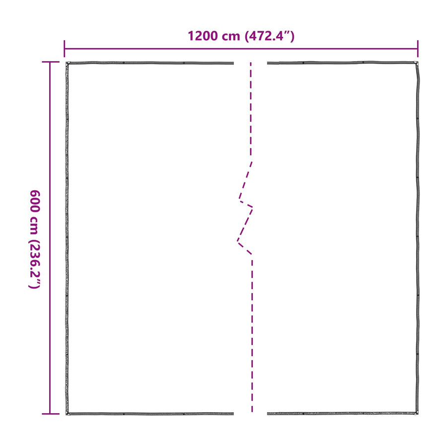 Zeil met Oogjes Doorzichtig 6 x 12 m Polyetheen