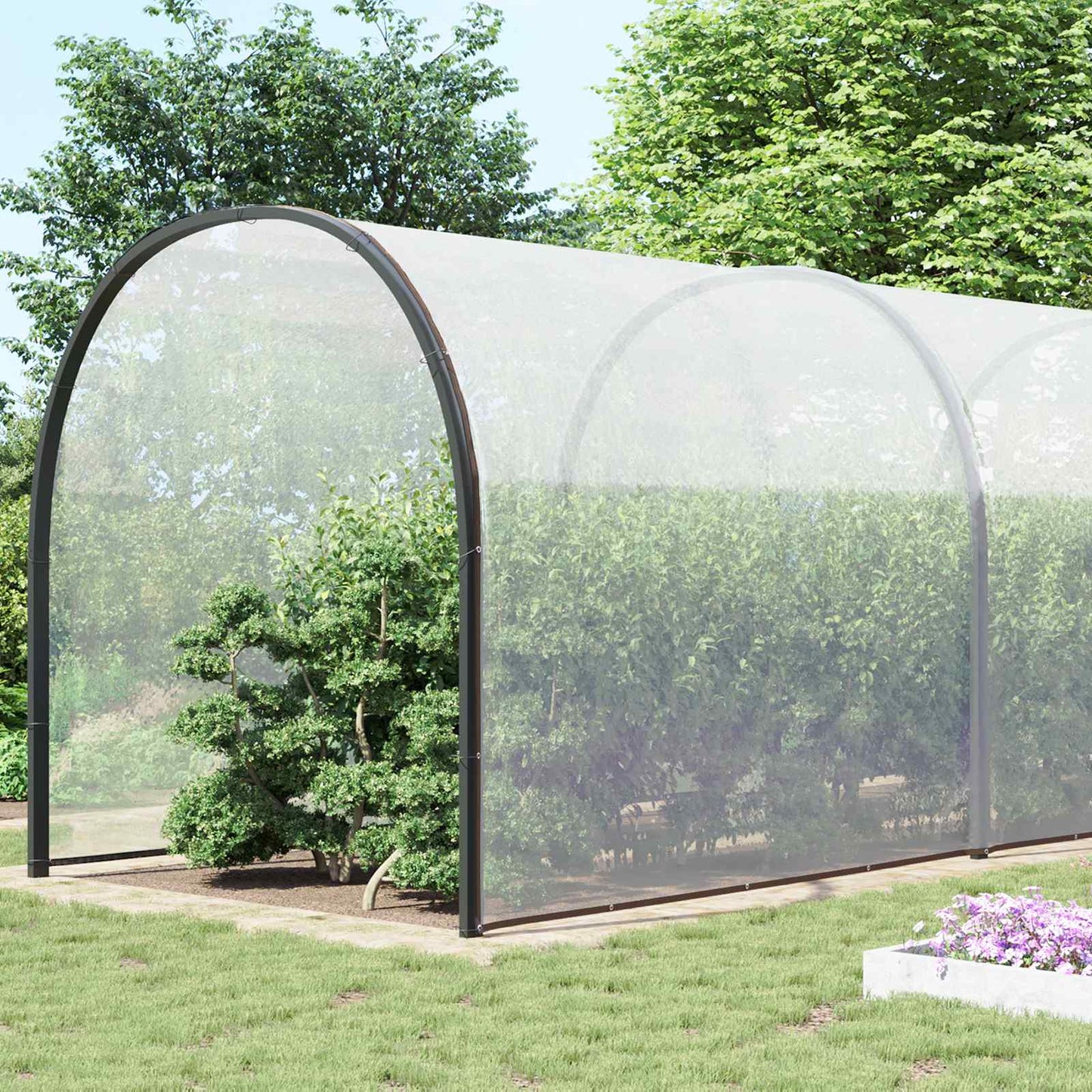 Zeil met Oogjes Doorzichtig 10 x 12 m Polyetheen