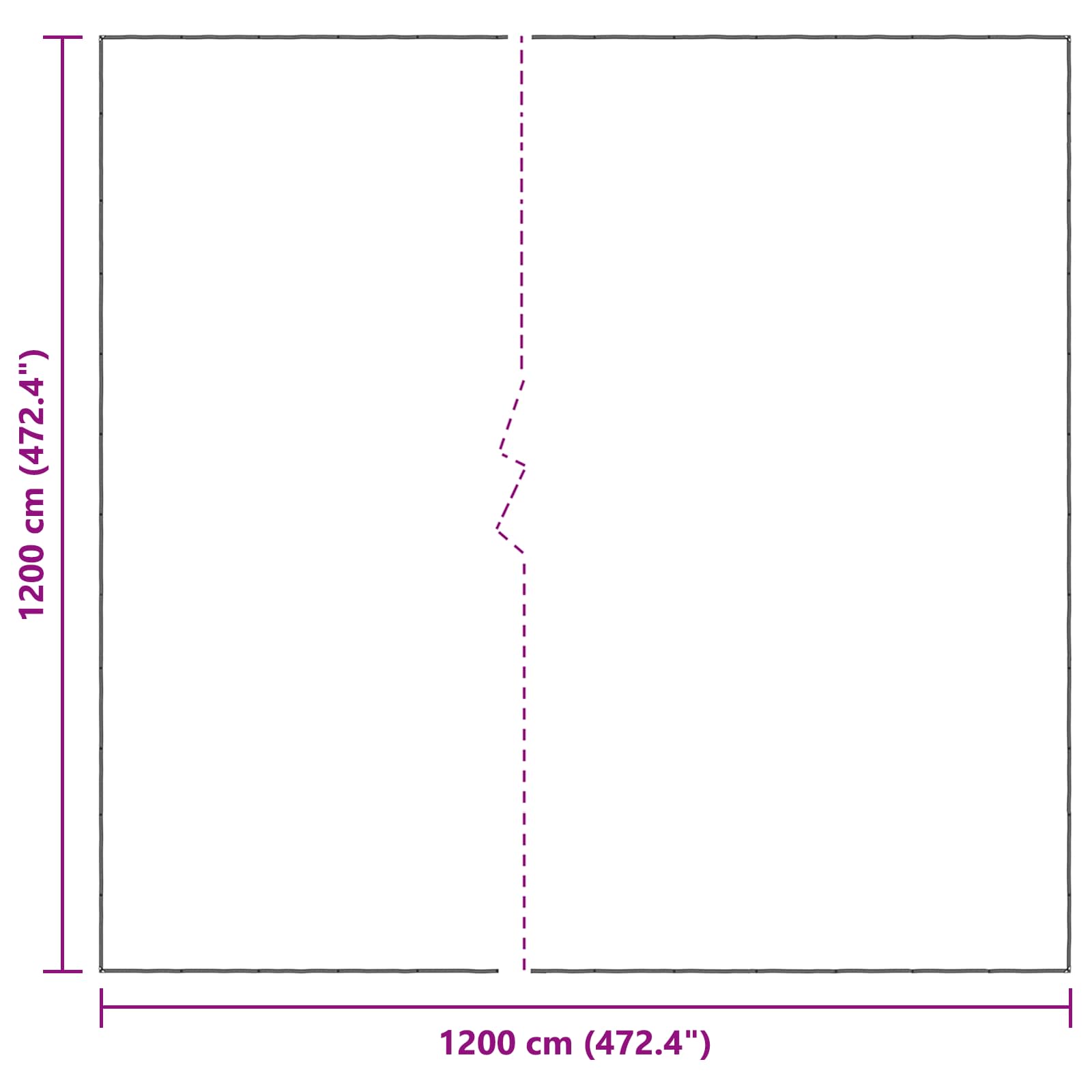 Zeil met Oogjes Doorzichtig 12 x 12 m Polyetheen